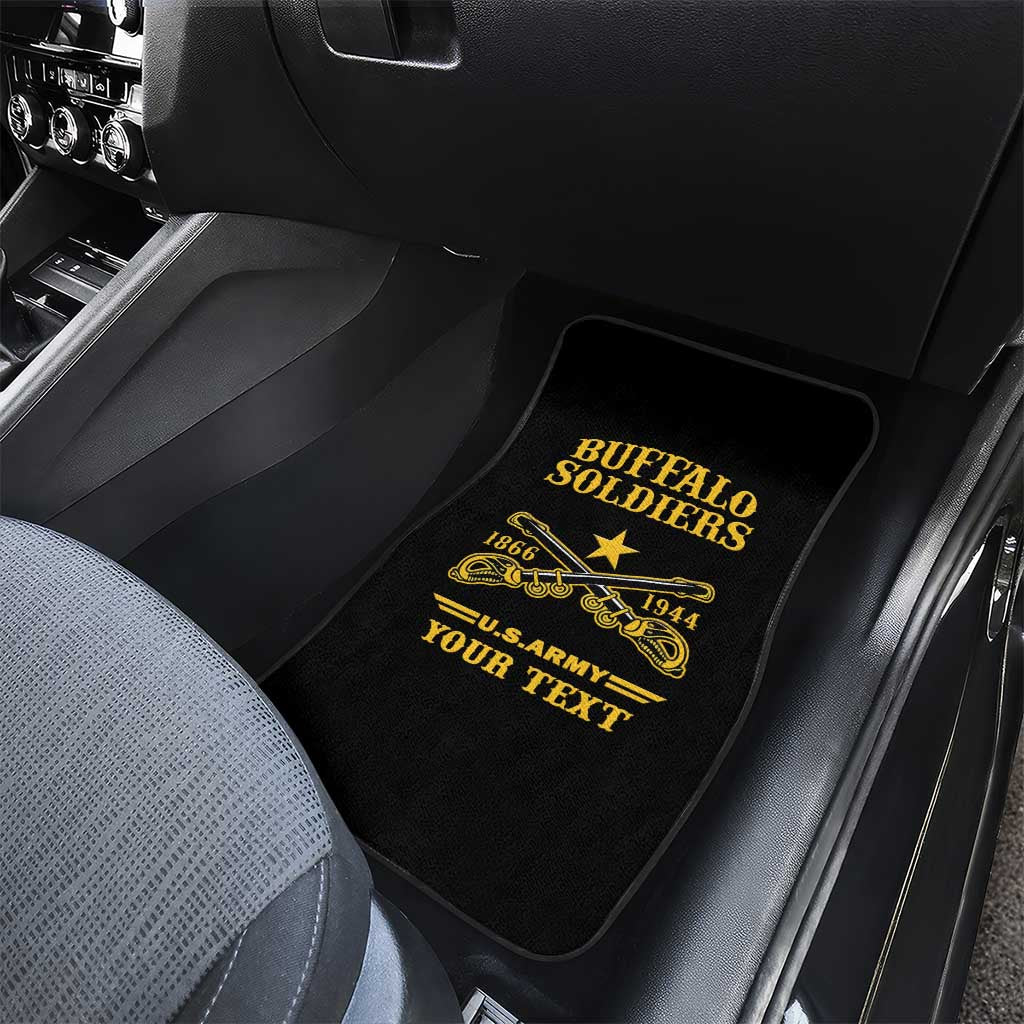 Personalized Afro Buffalo Soldiers Car Mats BSMC United States Army Black
