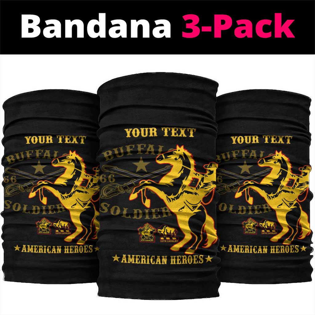 Personalized Afro Buffalo Soldiers Neck Gaiter BSMC United States Army Black LT14