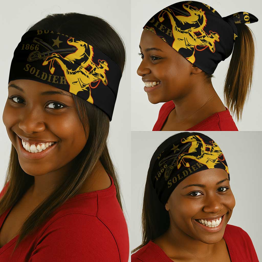 Personalized Afro Buffalo Soldiers Neck Gaiter BSMC United States Army Black LT14