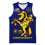 Personalized Afro Buffalo Soldiers Basketball Jersey BSMC United States Army Blue - African Pride
