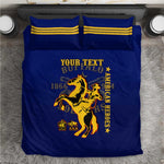 Personalized Afro Buffalo Soldiers Bedding Set BSMC United States Army Blue