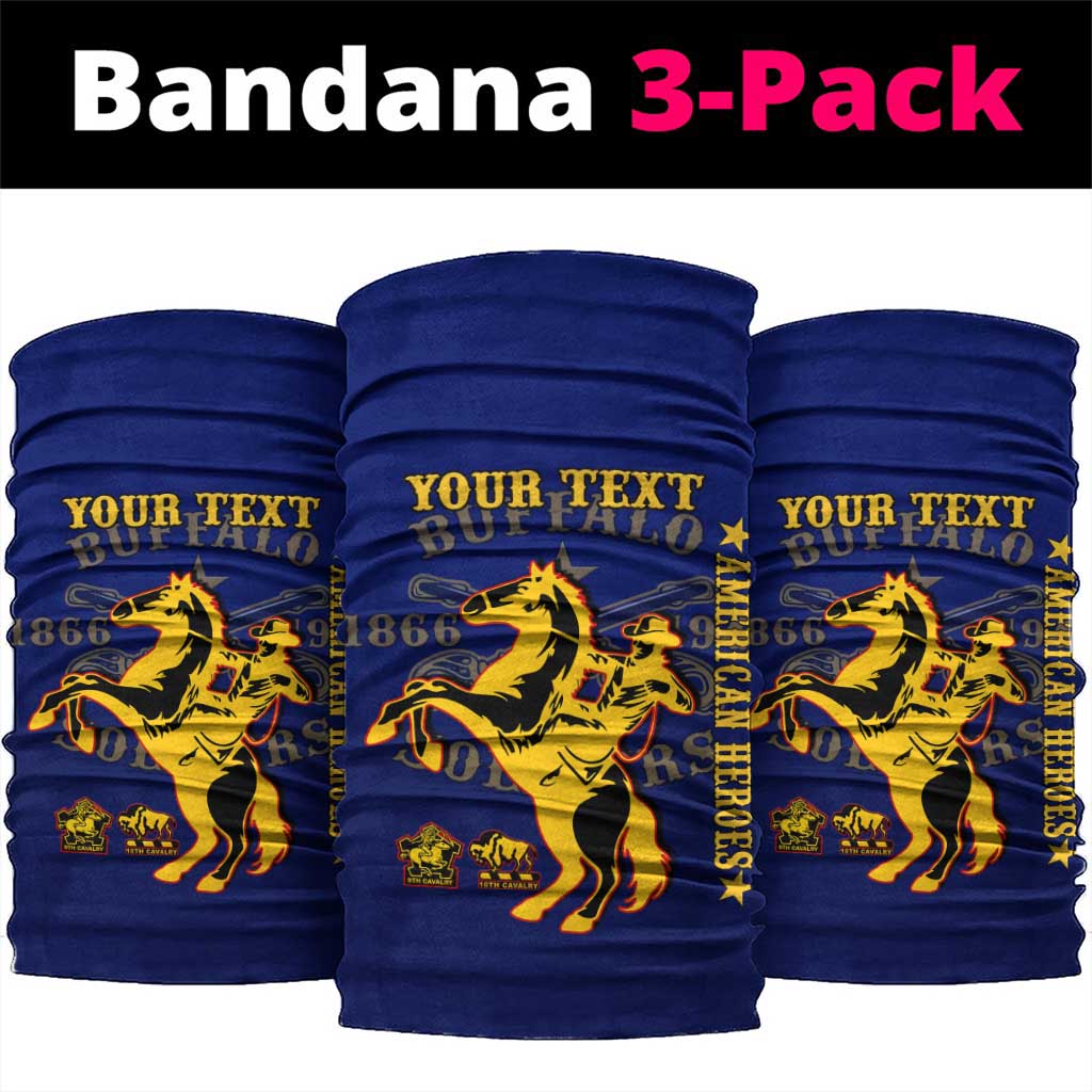 Personalized Afro Buffalo Soldiers Neck Gaiter BSMC United States Army Blue LT14