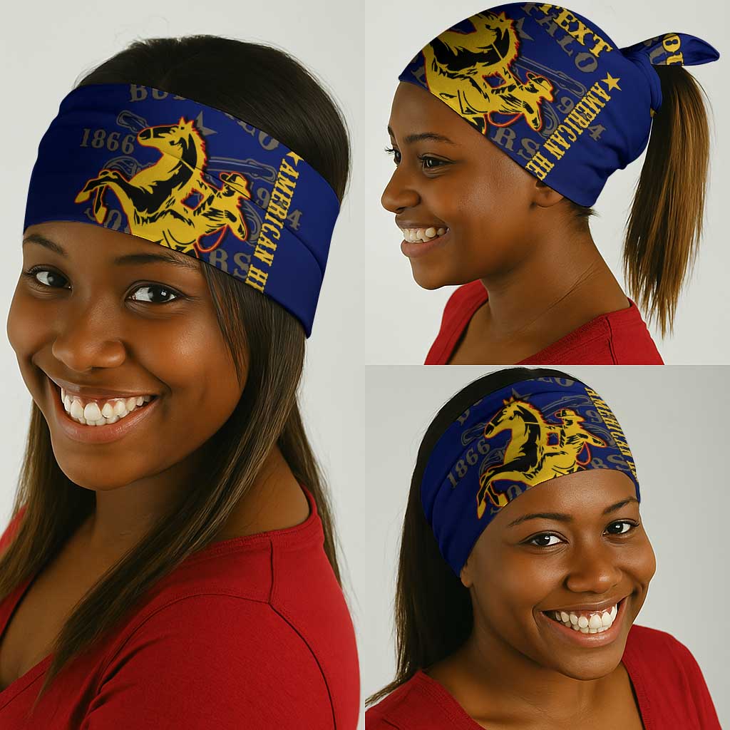 Personalized Afro Buffalo Soldiers Neck Gaiter BSMC United States Army Blue LT14