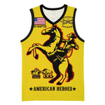 Personalized Afro Buffalo Soldiers Basketball Jersey BSMC United States Army Yellow - African Pride