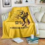 Personalized Afro Buffalo Soldiers Blanket BSMC United States Army Yellow