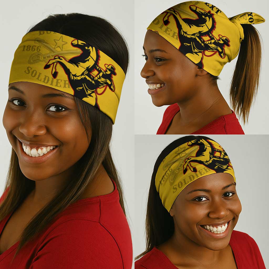 Personalized Afro Buffalo Soldiers Neck Gaiter BSMC United States Army Yellow LT14