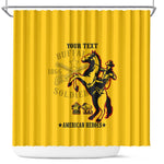Personalized Afro Buffalo Soldiers Shower Curtain BSMC United States Army Yellow