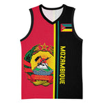Personalised Mozambique Basketball Jersey Muzambhiki Coat Of Arms - African Pride