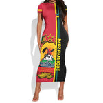 Personalised Mozambique Short Sleeve Bodycon Dress Muzambhiki Coat Of Arms LT14
