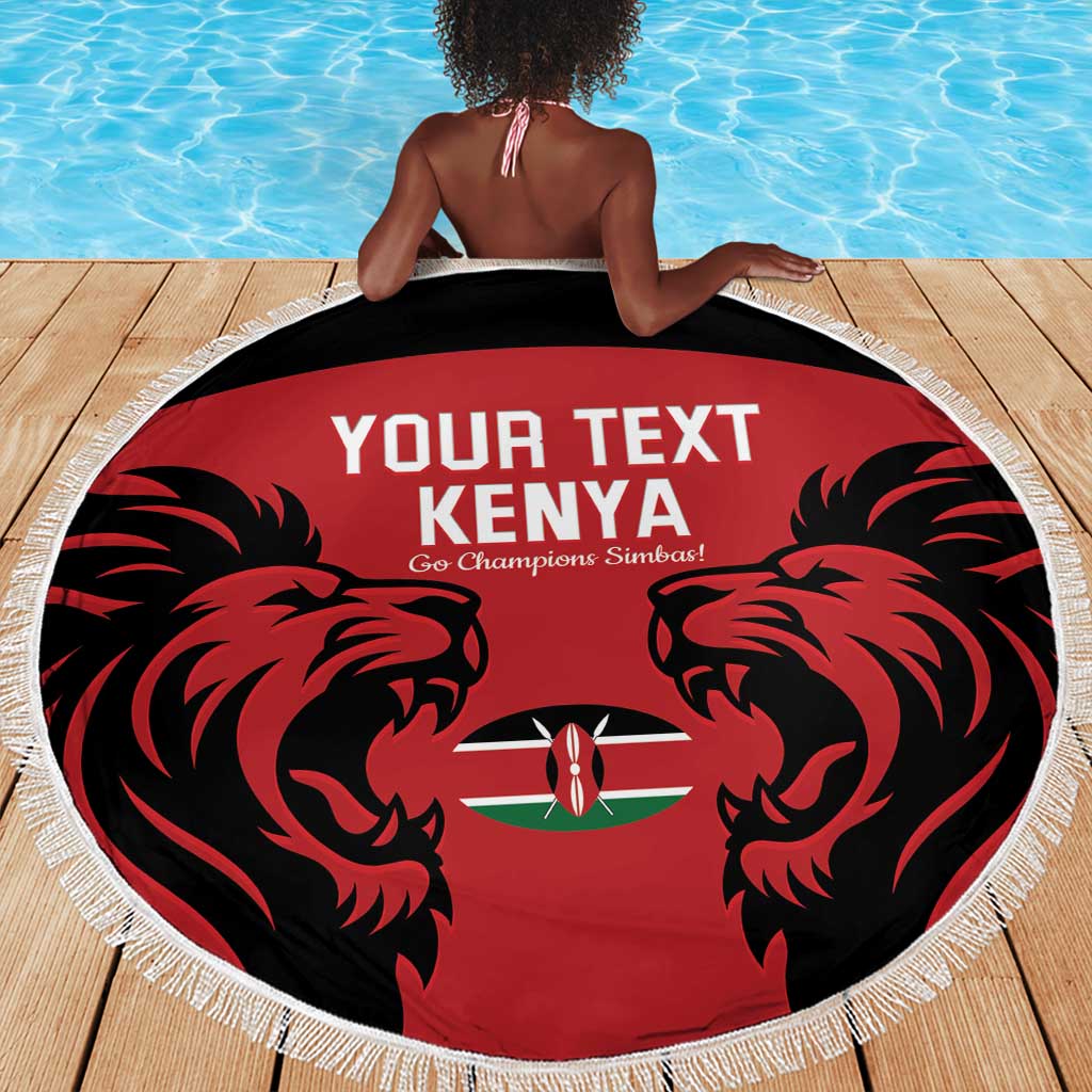 Custom Kenya Rugby Beach Blanket 2024 Go Champions Simbas - Red