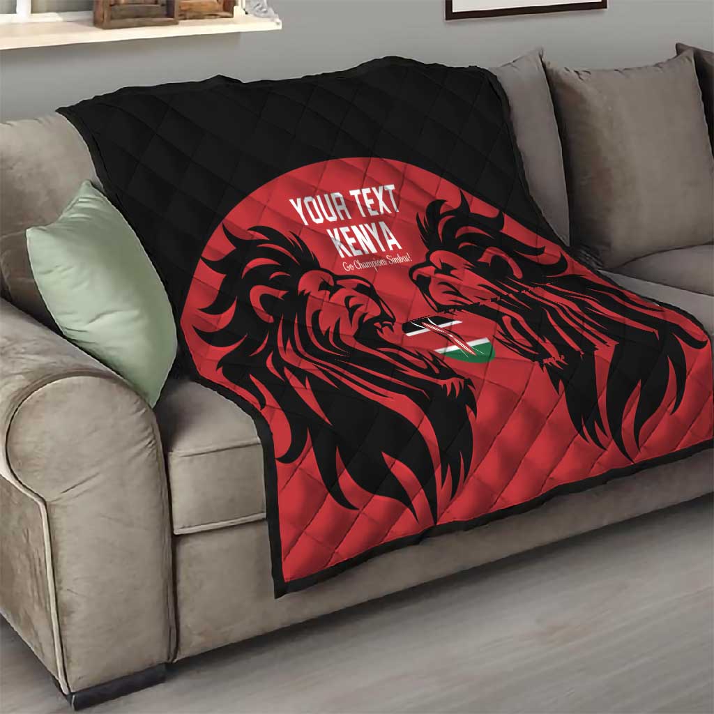 Custom Kenya Rugby Quilt 2024 Go Champions Simbas - Red