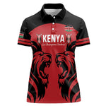 Custom Kenya Rugby Women Polo Shirt 2024 Go Champions Simbas - Red