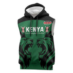 Custom Kenya Rugby Sleeveless Hoodie 2024 Go Champions Simbas - Green - African Pride