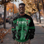 Custom Kenya Rugby Sweatshirt 2024 Go Champions Simbas - Green