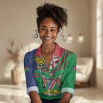 Namibia Independence Day Women Casual Shirt Coat Of Arms Curve Style LT14