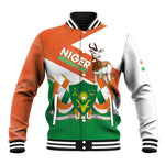 Afro Niger Baseball Jacket Dama Gazelle African Pattern - Republic Day