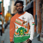 Afro Niger Long Sleeve Shirt Dama Gazelle African Pattern - Republic Day