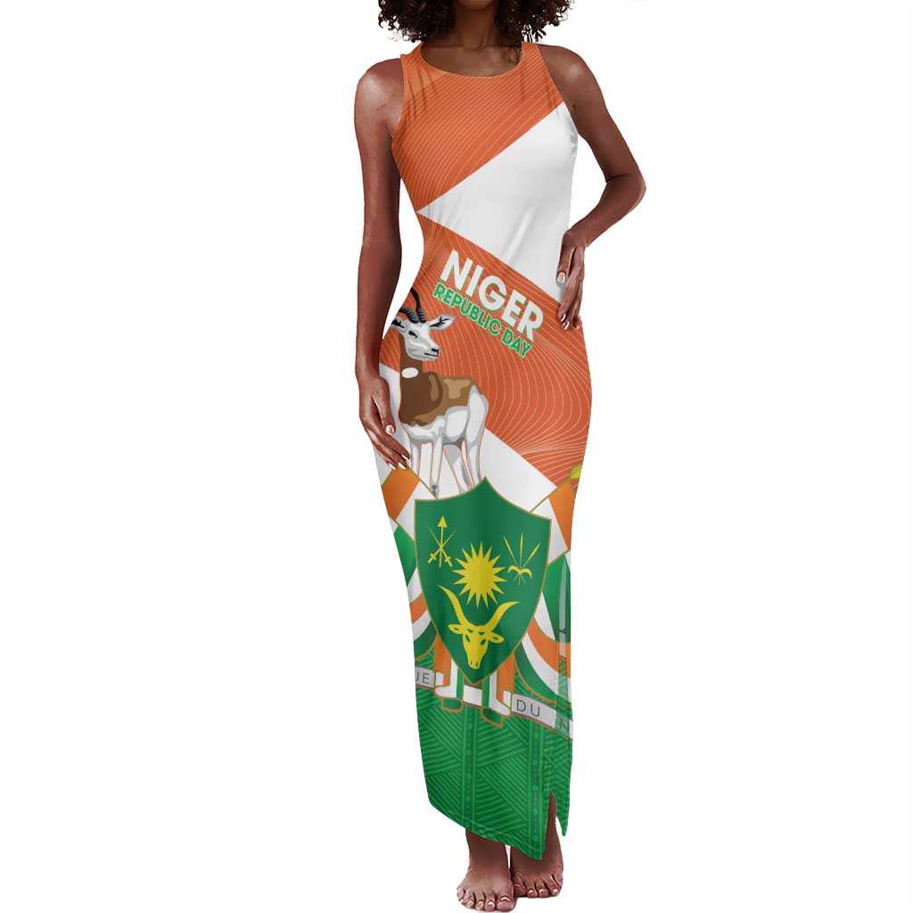 Afro Botswana Christmas Tank Maxi Dress Coat Of Arms - African Pattern LT15