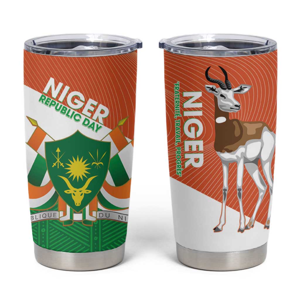 Afro Niger Tumbler Cup Dama Gazelle African Pattern - Republic Day