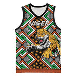 Personalized Afro Niger Basketball Jersey Leopard Ankara African Pattern - African Pride