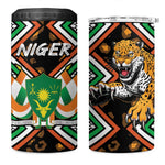 Personalized Afro Niger 4 in 1 Can Cooler Tumbler Leopard Ankara African Pattern