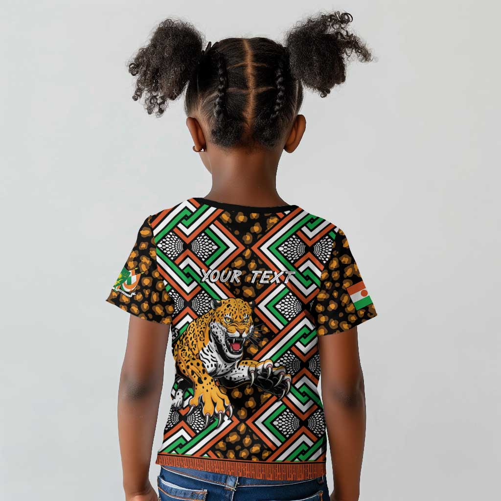 Personalized Afro Niger Kid T shirt Leopard Ankara African Pattern