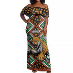Personalized Afro Niger Off Shoulder Maxi Dress Leopard Ankara African Pattern