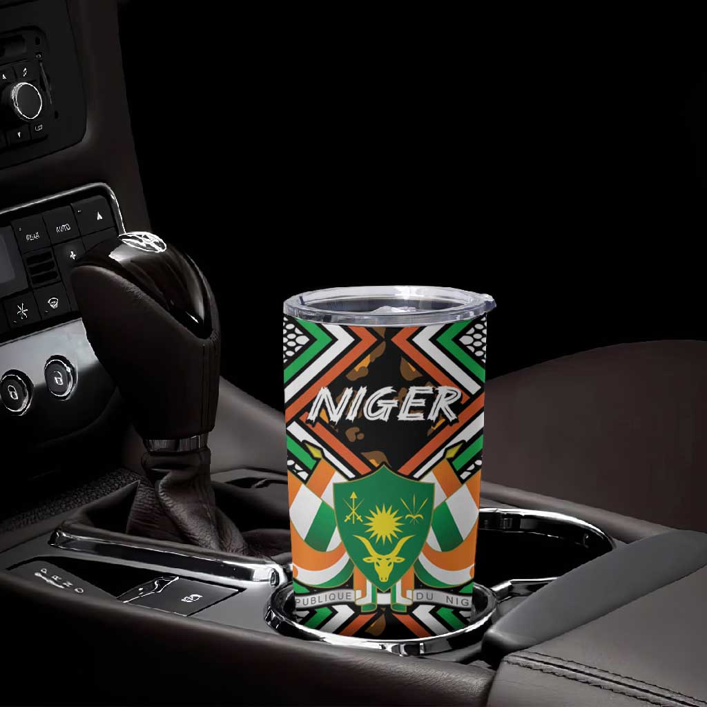 Personalized Afro Niger Tumbler Cup Leopard Ankara African Pattern