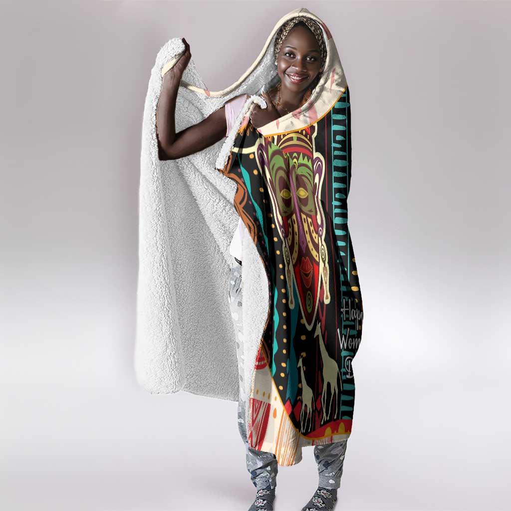 Africa International Women Day Hooded Blanket African Pattern