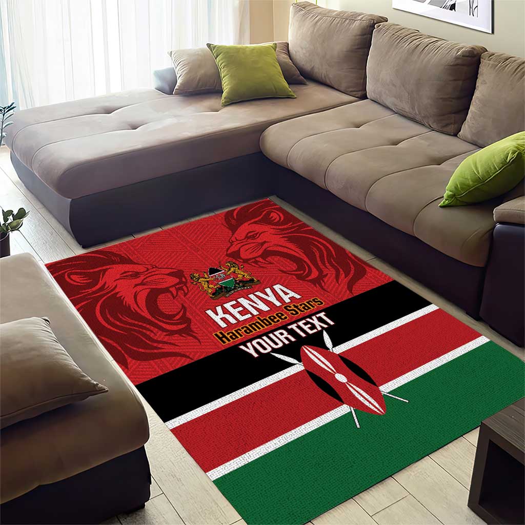Custom Kenya Football Area Rug Go Harambee Stars African Pattern