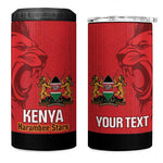 Custom Kenya Football 4 in 1 Can Cooler Tumbler Go Harambee Stars African Pattern