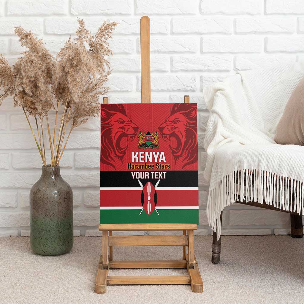 Custom Kenya Football Canvas Wall Art Go Harambee Stars African Pattern