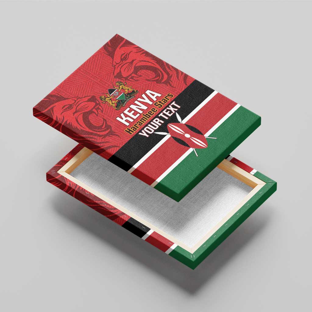 Custom Kenya Football Canvas Wall Art Go Harambee Stars African Pattern