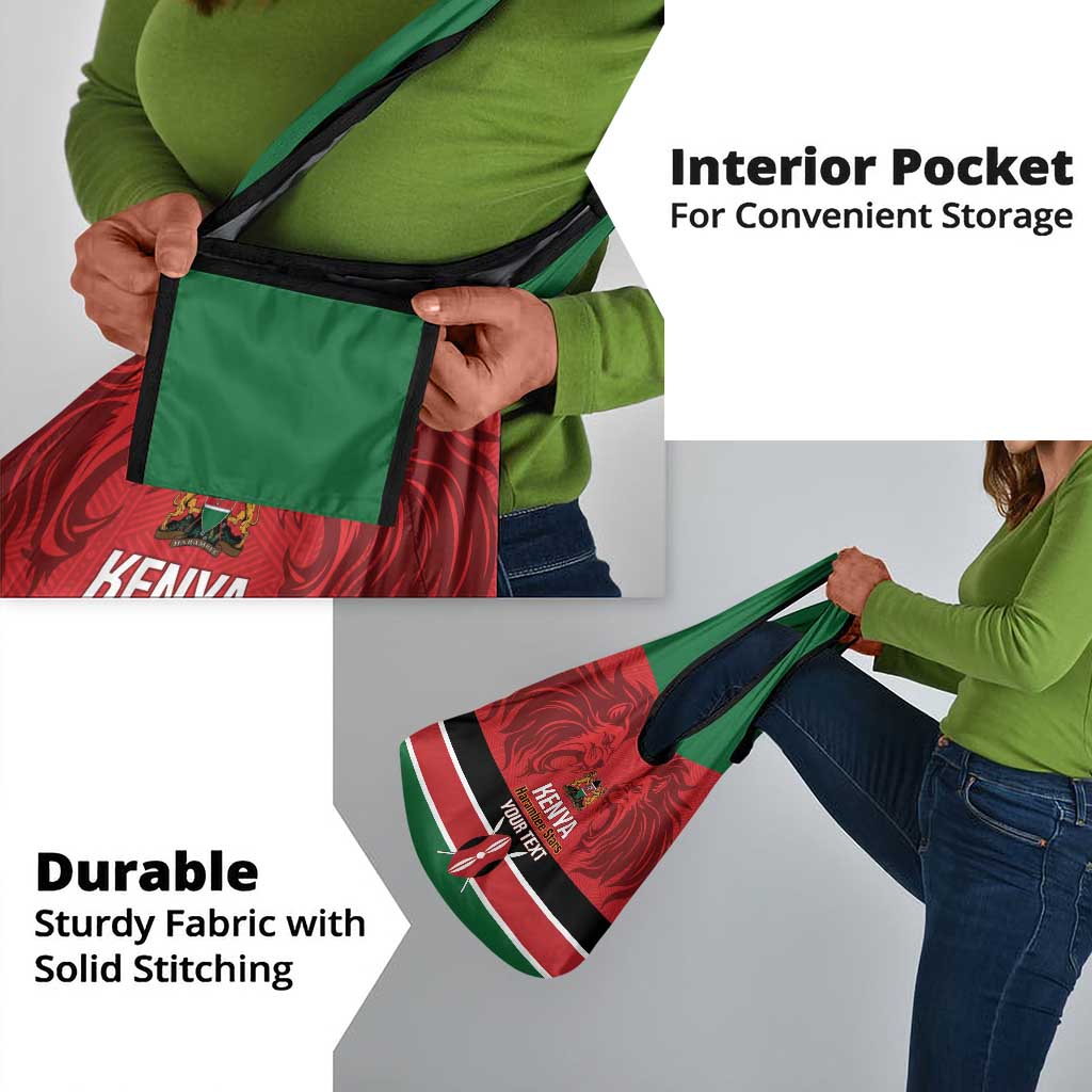 Custom Kenya Football Grocery Bag Go Harambee Stars African Pattern