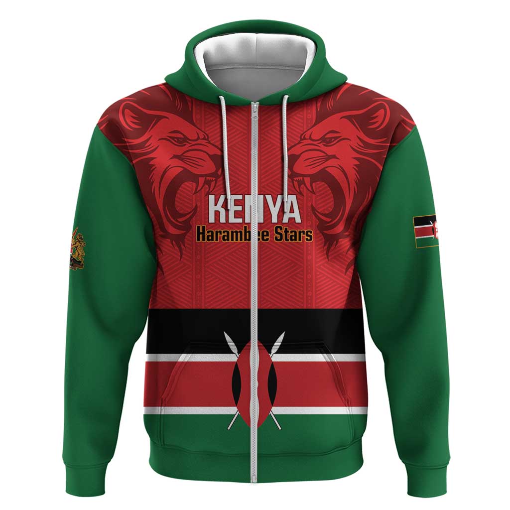 Custom Kenya Football Hoodie Go Harambee Stars African Pattern