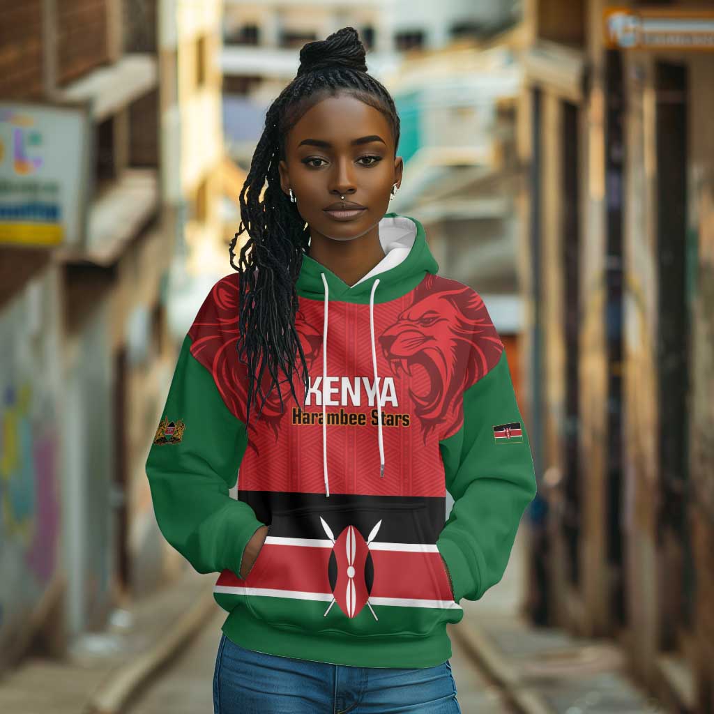 Custom Kenya Football Hoodie Go Harambee Stars African Pattern
