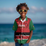 Custom Kenya Football Kid Hawaiian Shirt Go Harambee Stars African Pattern
