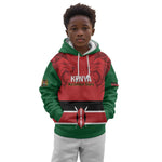 Custom Kenya Football Kid Hoodie Go Harambee Stars African Pattern