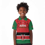 Custom Kenya Football Kid Polo Shirt Go Harambee Stars African Pattern
