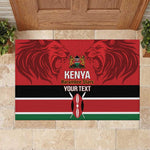 Custom Kenya Football Rubber Doormat Go Harambee Stars African Pattern
