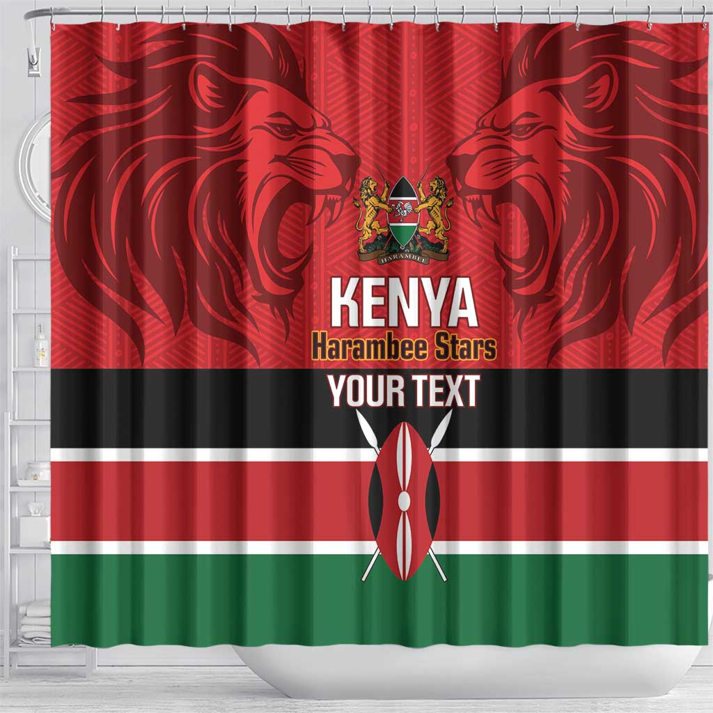 Custom Kenya Football Shower Curtain Go Harambee Stars African Pattern