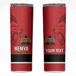 Custom Kenya Football Skinny Tumbler Go Harambee Stars African Pattern