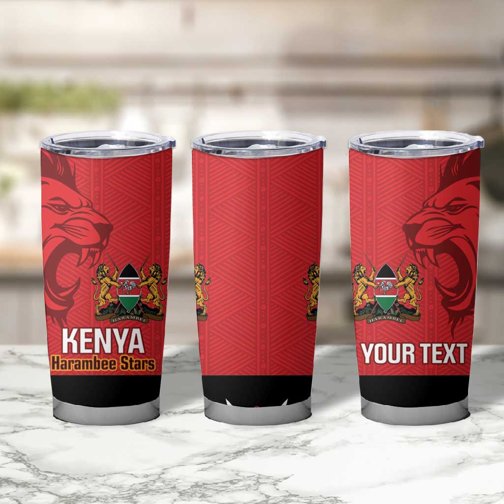 Custom Kenya Football Tumbler Cup Go Harambee Stars African Pattern