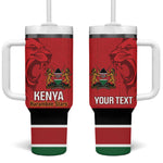 Custom Kenya Football Tumbler With Handle Go Harambee Stars African Pattern