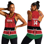 Custom Kenya Football Women Racerback Tank Go Harambee Stars African Pattern