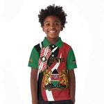 Custom Kenya Football Kid Polo Shirt Maasai Shield Coat Of Arms Style
