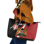 Custom Kenya Football Leather Tote Bag Maasai Shield Coat Of Arms Style