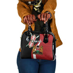 Custom Kenya Football Shoulder Handbag Maasai Shield Coat Of Arms Style