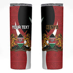 Custom Kenya Football Skinny Tumbler Maasai Shield Coat Of Arms Style
