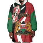 Custom Kenya Football Wearable Blanket Hoodie Maasai Shield Coat Of Arms Style